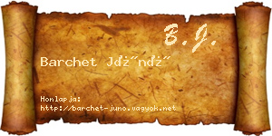 Barchet Júnó névjegykártya